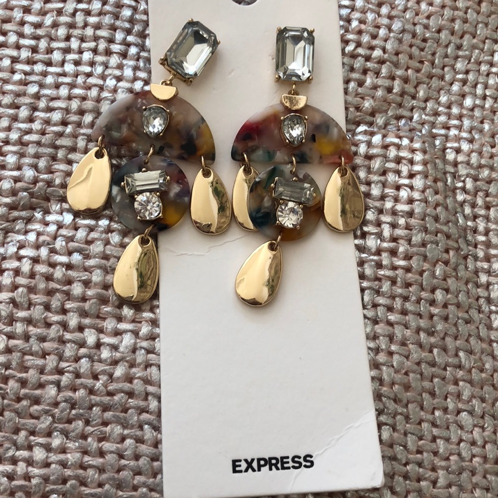 Express crystal & metal long earrings